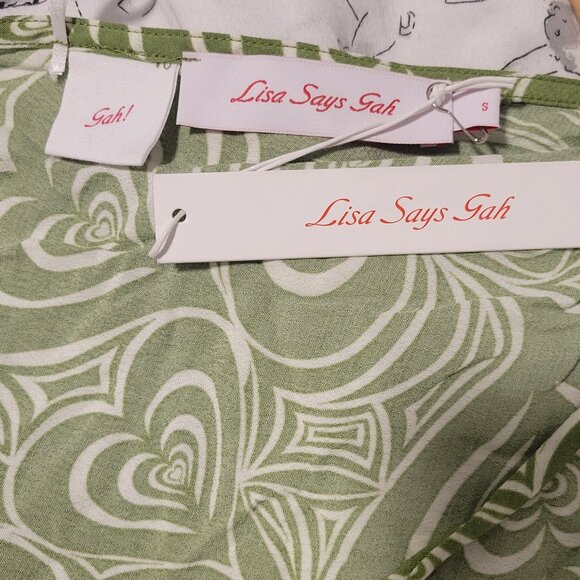 Lisa Says Gah: Clea Tie Top, Wild Hearts Green - Picture 5 of 5